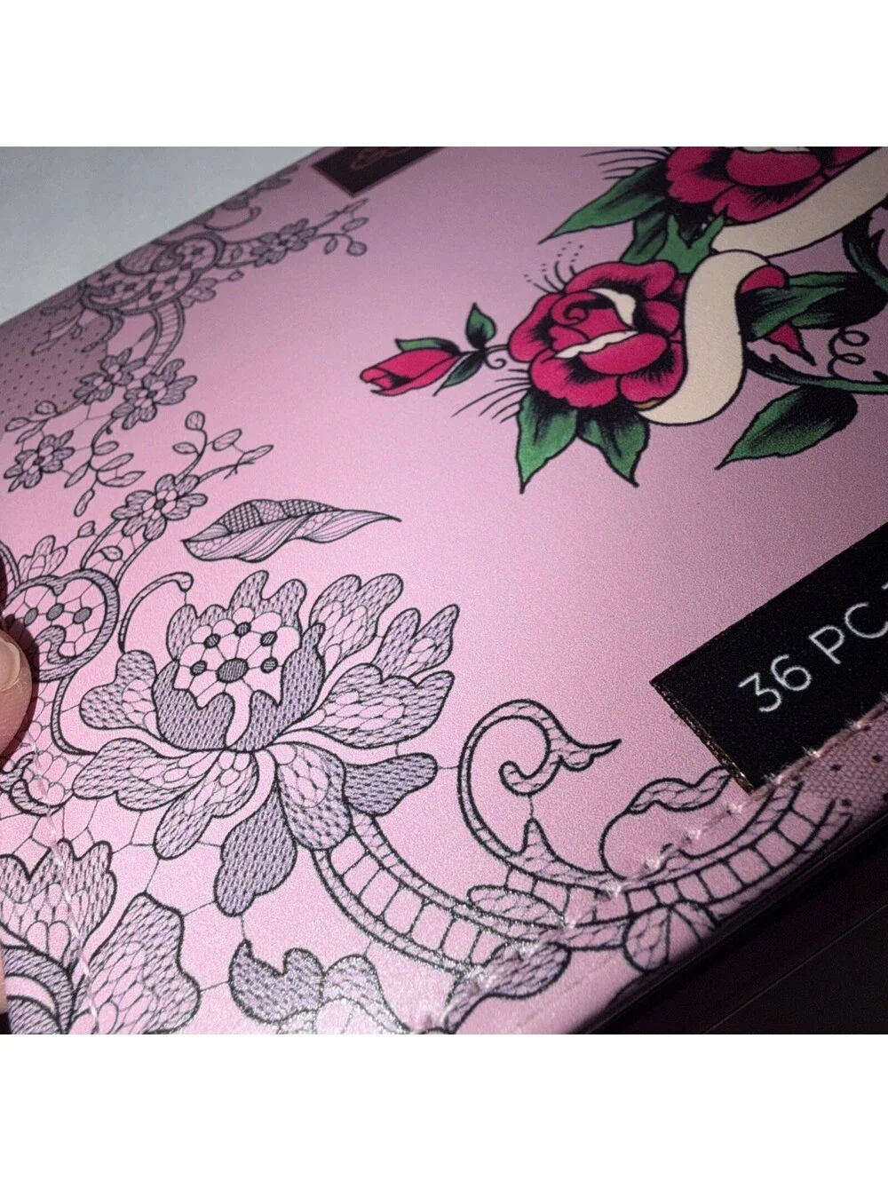 Ed Hardy vegan leather case w/ 36pc Face & Eye Palette inside New In Box